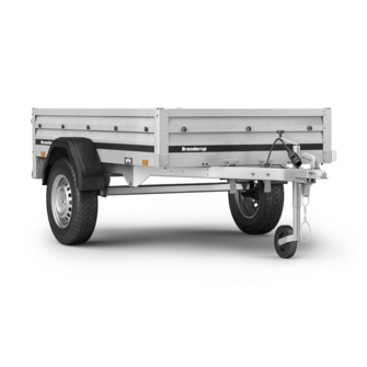 Brenderup 1205 S fritidstrailer - 750 kg. - Med tipfunktion! Set skråt forfra